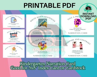 Illustrated Narration Cards: Kindergarten & Preschool Reading Comprehension (PDF Download)