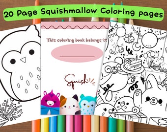Squishmallow Coloring Book, 20 Printable Pages (Digital Download)