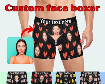 Personalized boxer briefs custom face underwear,Photo Boxers,Funny Underwear With Face,gift for him/husband,Wedding gift,