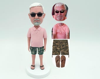 Custom Father Bobblehead: Personalized 3D Clay Figurine