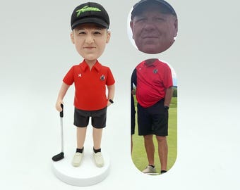 Personalised custom golf lover bobblehead, custom Father&#39;s Day gift,custom golfer figurine,custom figurine for husband, father，Gifts for Men