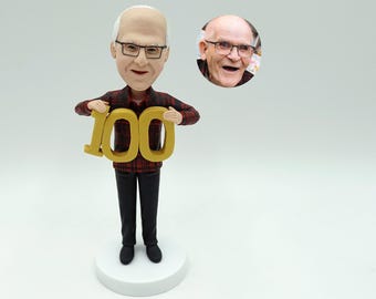 Adorno para tarta de cumpleaños número 100 personalizado: regalo personalizado para centenarios