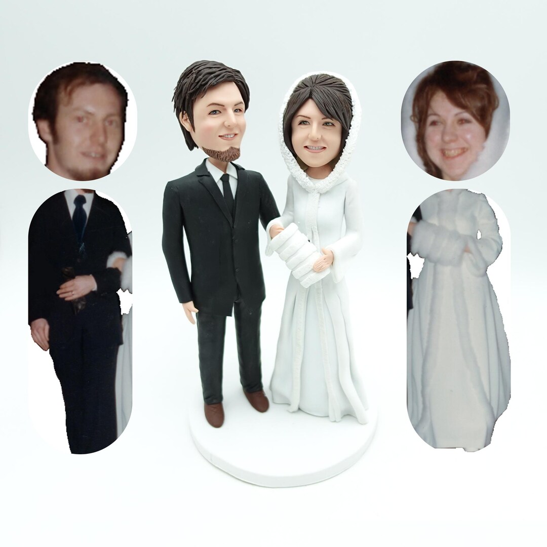 Personalized Wedding Cake Bobblehead Topper, Custom Anniversary Gift ...