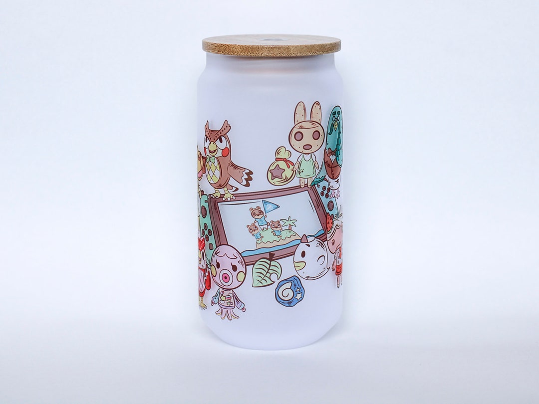 18 Oz Glass Tumbler Crossing Animals Cozy Gaming Video Game ACNH Glass