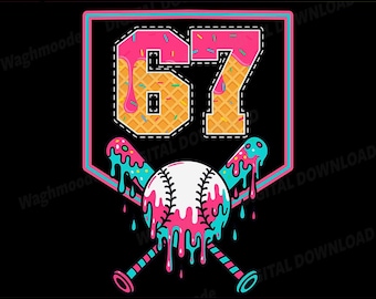 Baseball Drip Number 67 Player Or 67th Birthday Svg, 67th Birthday, Baseball Drip, Cute Baseball, Number 67 Player Svg, Png,Instant Download