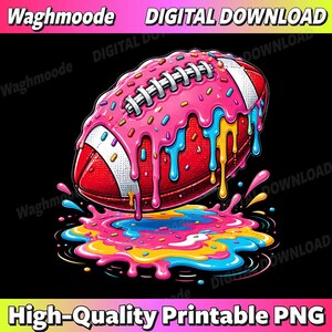 Ice cream Drip Football Sprinkles football drip Png, Dripping Ice Cream Football PNG, Colorful Sprinkle Football, Game Day PNG, Sports Drip