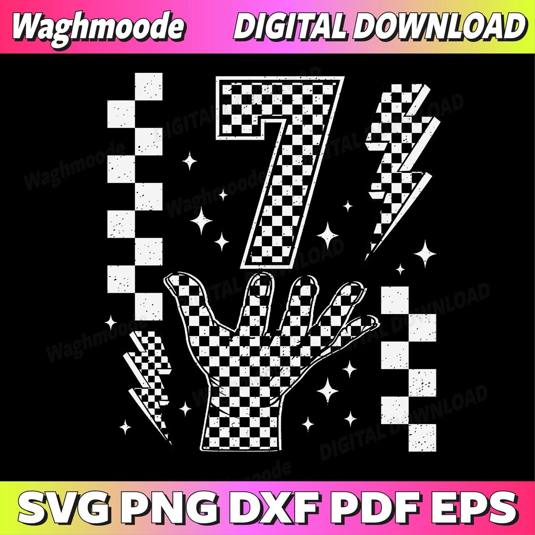 Number 7 Matching 67 Meme Checkered Costume Svg, Six Seven Meme ...