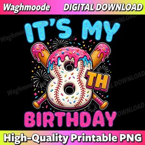 8th Birthday Baseball 8 Year Old Ice Cream Drip Boy Baseball Png,8th Baseball Birthday, Number Drip Birthday, Ice Cream Drip Sports Birthday