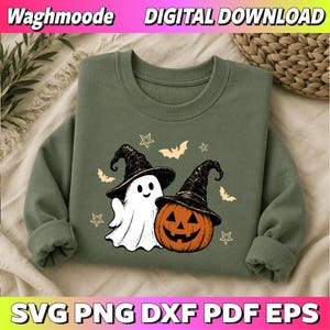 Spöke och pumpa Svg, Halloween Svg, Pumpa, Spökpumpa, Thanksgiving Svg, Halloween Svg, Png, Dxf, Eps, Direktnedladdning