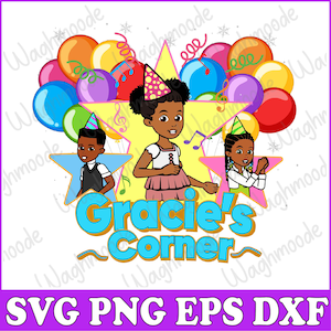 Personalized Gracie&#39;s Corner Birthday Svg, Birthday Girl Svg, Gracie&#39;s Corner Svg, Custom Gracie&#39;s Corner Svg, Png, Dxf, Digital Download