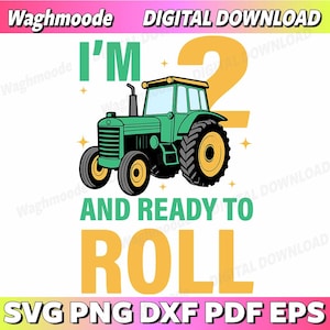 Kids Tractor Birthday 2nd Birthday Tractor Svg, 2nd Birthday Svg, Tractor Svg, Birthday Gifts Svg, Farmer Boy Gift Svg, Png,Instant Download