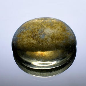 Natural Golden Pyrite Cabochon, Round Gemstone (28x28 mm)