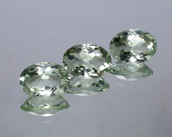 Amazing Green Amethyst Faceted Gemstone, Oval Amethyst Rose Cut Gemstone, Natural Green Amethyst Facet Lot 16.40 Cts GAM-5