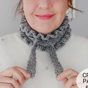 Patrón de bufanda de crochet con volantes: Calentador de cuello fácil para principiantes (PDF en inglés) Patrón de descarga digital