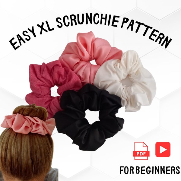 XL Scrunchie Pattern EASY For Beginners |  Sewing XL Scrunchie Pdf Pattern | How to Sew | Diy | Scrunchy Sewing Pattern| Tutorial Pdf