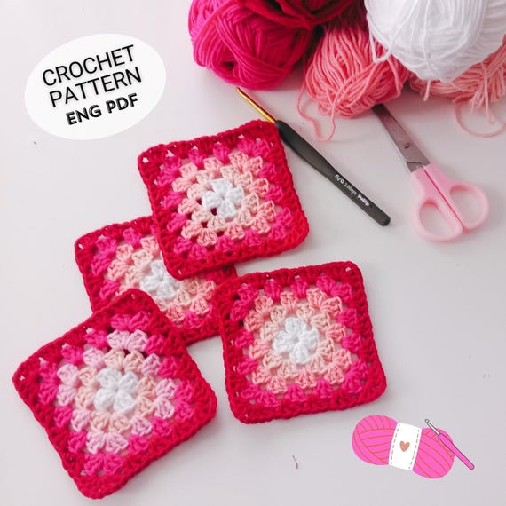 Easy Granny Square Crochet Pattern | Beginner Motif (English PDF Pattern),