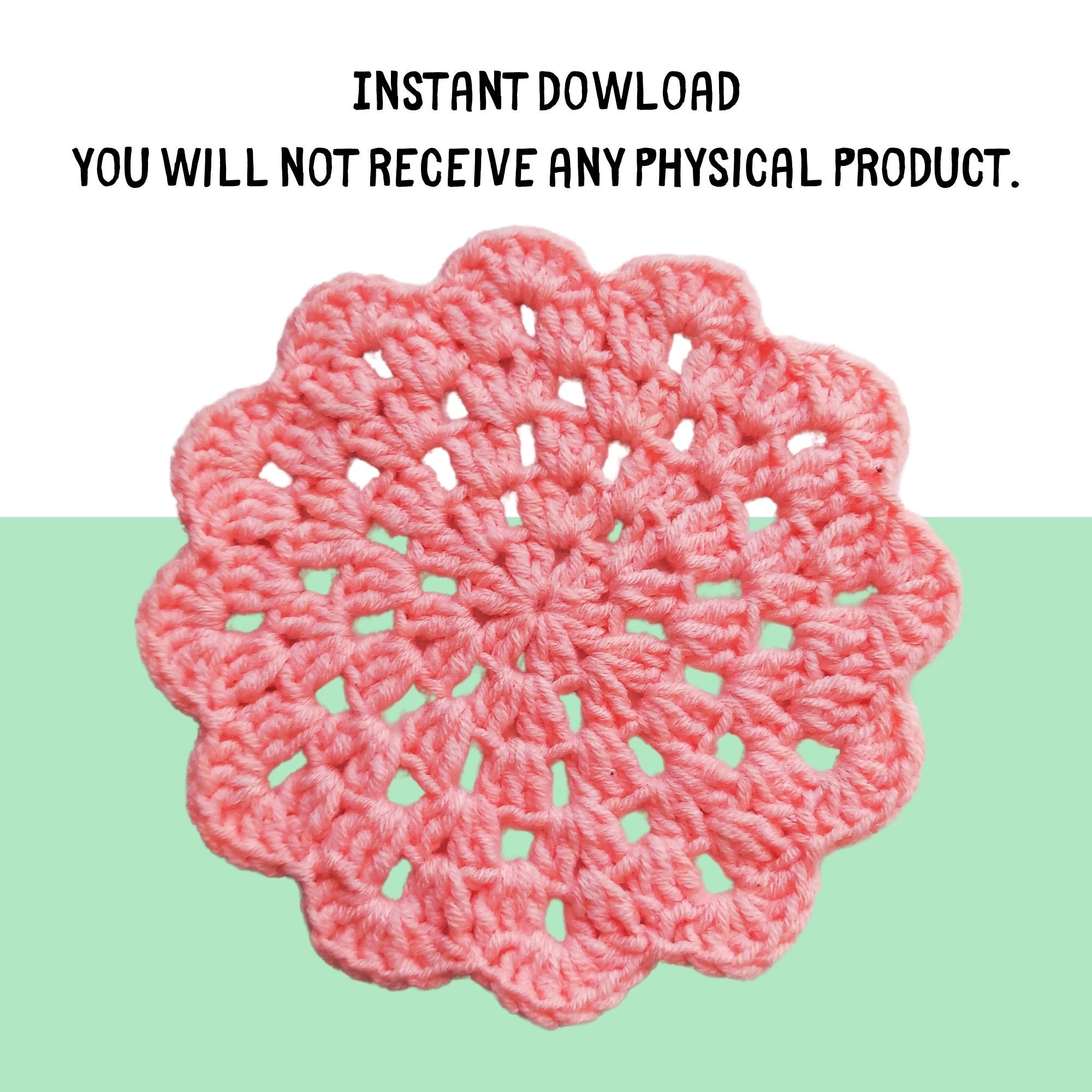 Simple Flower Coaster Crochet Pattern | Easy Tutorial (english PDF ...