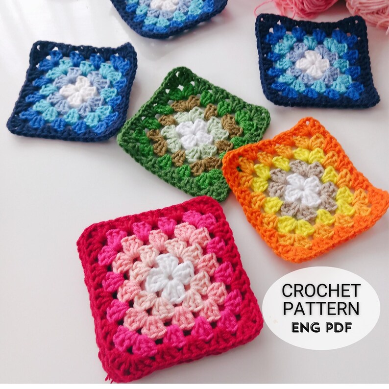 Willow Granny Square, Crochet Granny Square Pattern, Willow Square Pattern, Granny Square Blanket Pattern, Crochet Blanket Square, Granny Square Crochet PDF, Beginner Crochet Pattern, DIY Crochet Square, Crochet Home Decor, Afghan Square Pattern,