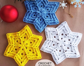 Crochet 3D Snowflake Coaster Pattern | Christmas Ornament (English PDF)