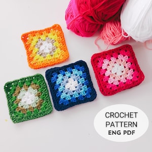Willow Granny Square, Crochet Granny Square Pattern, Willow Square Pattern, Granny Square Blanket Pattern, Crochet Blanket Square, Granny Square Crochet PDF, Beginner Crochet Pattern, DIY Crochet Square, Crochet Home Decor, Afghan Square Pattern,