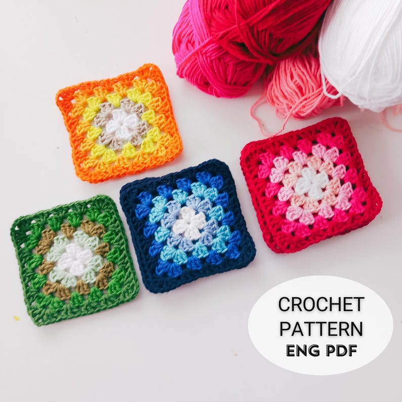 Willow Granny Square, Crochet Granny Square Pattern, Willow Square Pattern, Granny Square Blanket Pattern, Crochet Blanket Square, Granny Square Crochet PDF, Beginner Crochet Pattern, DIY Crochet Square, Crochet Home Decor, Afghan Square Pattern,