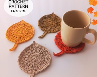 Crochet Autumn Leaf Coaster Pattern: Easy Fall Decor (PDF Tutorial)