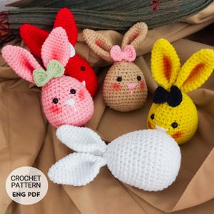 Crochet Bunny Egg Pattern  Easter bunny & crochet egg pattern, Bunny  amigurumi pattern, Crochet Easter decorations pattern Easter Gift Idea