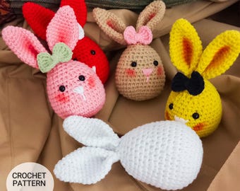 Crochet Bunny Egg Pattern  Easter bunny & crochet egg pattern, Bunny  amigurumi pattern, Crochet Easter decorations pattern Easter Gift Idea