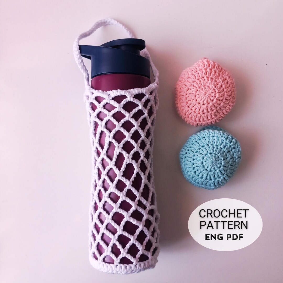 Crochet Foldable Water Bottle Holder Pattern - Easy Drink Carrier ...