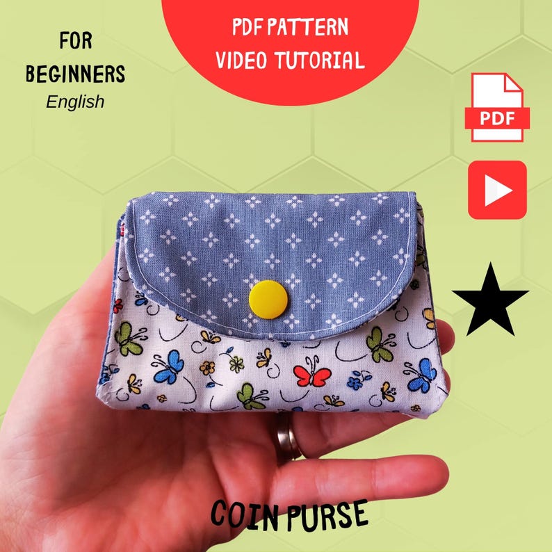 Mini Coin Purse Sewing Pattern Easy and Quick : DIY Small Pouch ...