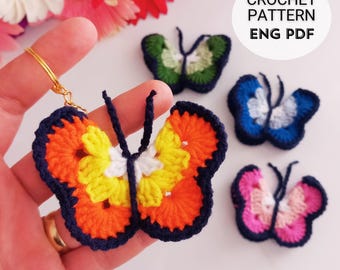 Crochet Butterfly Keychain Pattern: Easy Amigurumi Keyring Tutorial (PDF)