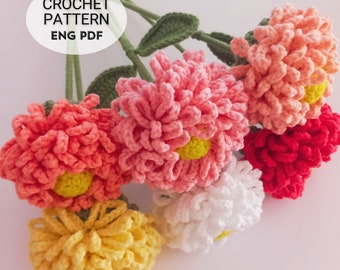 Crochet Dahlia Pattern: DIY Flower Bouquet Tutorial (English PDF)