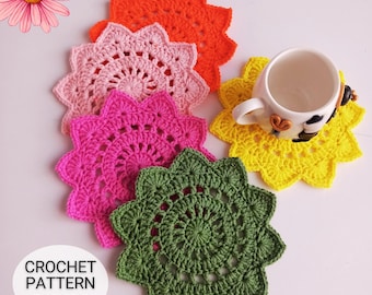 Crochet Flower Coaster Pattern: Easy DIY Tutorial (PDF Download)