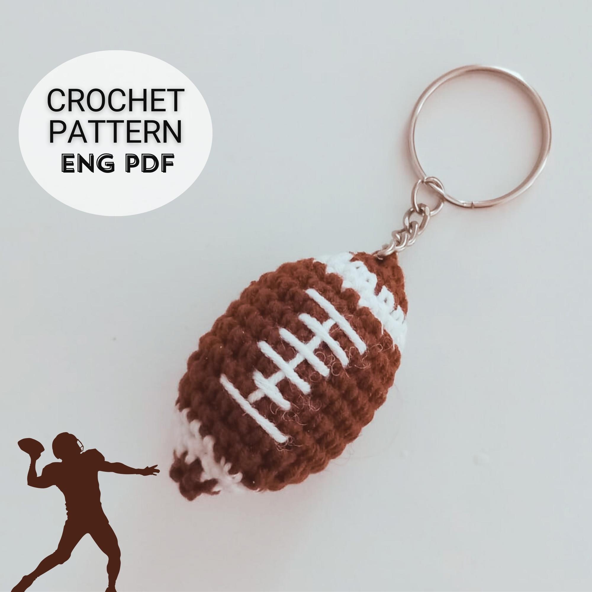 10 Football Crochet Patterns for Game Day Gifts, Decor, and Amigurumi Fans 3 Crochet American Football Keychain