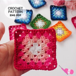 Willow Granny Square, Crochet Granny Square Pattern, Willow Square Pattern, Granny Square Blanket Pattern, Crochet Blanket Square, Granny Square Crochet PDF, Beginner Crochet Pattern, DIY Crochet Square, Crochet Home Decor, Afghan Square Pattern,