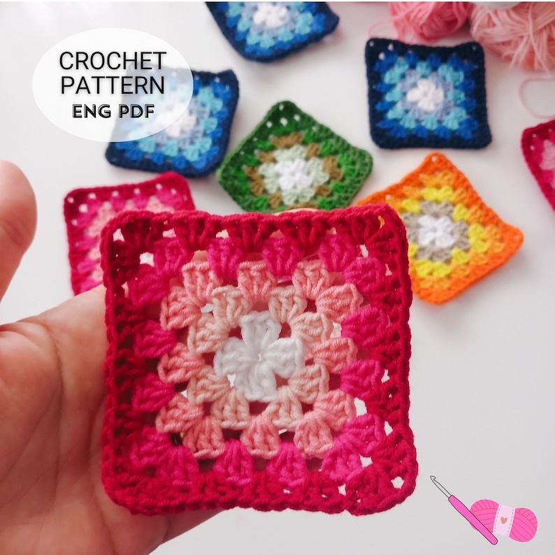 Willow Granny Square, Crochet Granny Square Pattern, Willow Square Pattern, Granny Square Blanket Pattern, Crochet Blanket Square, Granny Square Crochet PDF, Beginner Crochet Pattern, DIY Crochet Square, Crochet Home Decor, Afghan Square Pattern,