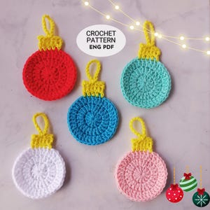 Crochet Patterns - Easy and Quick Christmas Bauble Pattern Photo Guide + Video Tutorial: DIY Holiday Ornament (PDF Download)