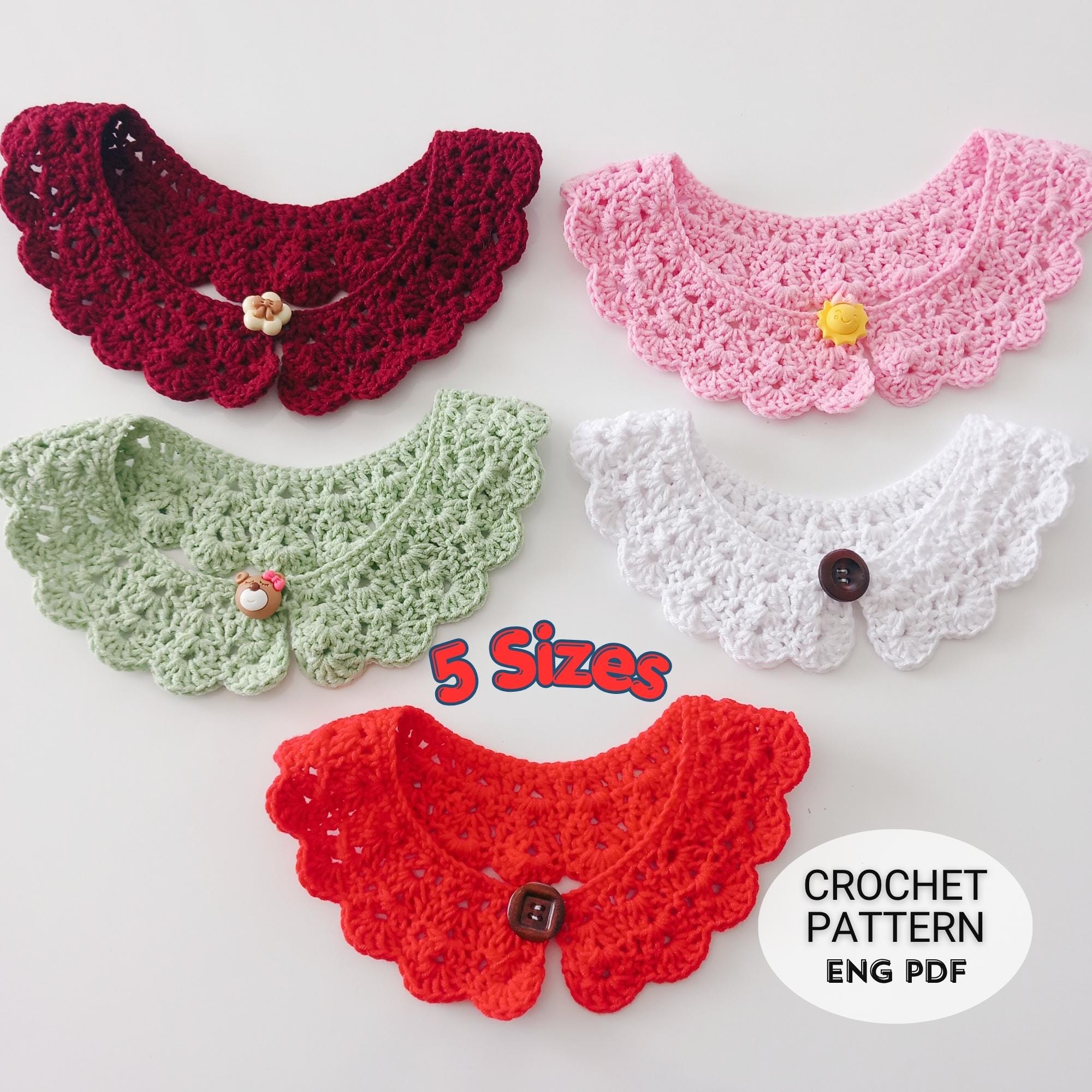 31 Crochet Collar Patterns with Spider Web, Lace, and Strawberry Styles 14 Crochet Collar Pattern Baby to Adult Beginner-Friendly