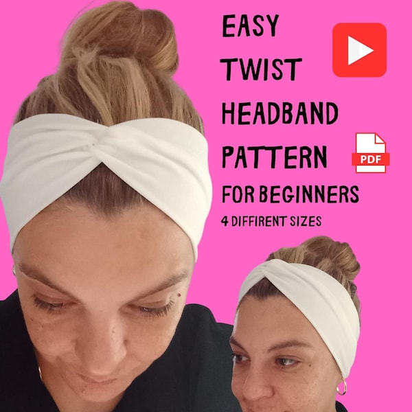 Headband Pattern EASY For Beginners | Twist Headband Pattern Sewing For Adults Sewing Pattern | Video Tutorial| Hairband Sewing Patterns