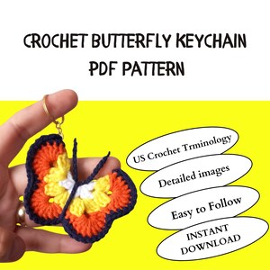 Crochet Butterfly Keychain Pattern: Easy Amigurumi Keyring Tutorial (PDF) image 4