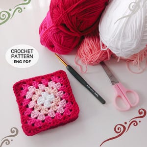 Willow Granny Square, Crochet Granny Square Pattern, Willow Square Pattern, Granny Square Blanket Pattern, Crochet Blanket Square, Granny Square Crochet PDF, Beginner Crochet Pattern, DIY Crochet Square, Crochet Home Decor, Afghan Square Pattern,