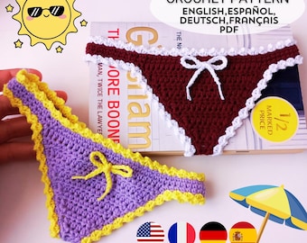 Virkat bokmärkesmönster | EASY Book Thong | Steg-för-steg-handledning för nybörjare (engelska PDF, spanska, tyska, franska)