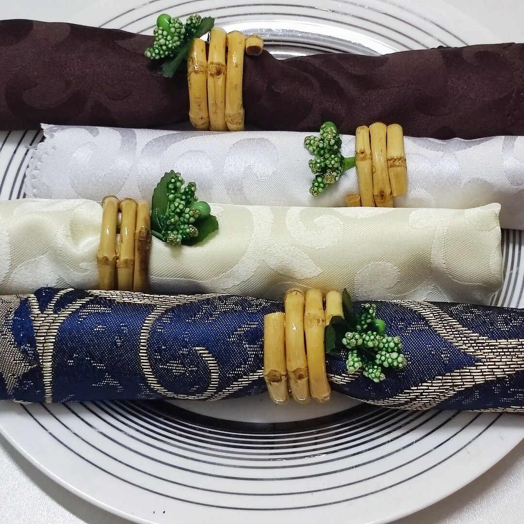 Personalized Bamboo Napkin Rings Rustic Napkin Holder for Etsy