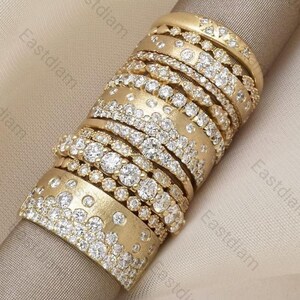 Obrączka ślubna Half Eternity o szlifie okrągłym 3 mm z imitacją diamentów, szeroka, matowa, z płaskim wykończeniem, pasujące obrączki ze srebra próby 925
