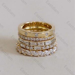 Flush Setting Dot Dash Band, East To West Baguette Cut Band, Round Cut Moissanite Band, Full Eternity Channel Set Band, 925 Silver Band