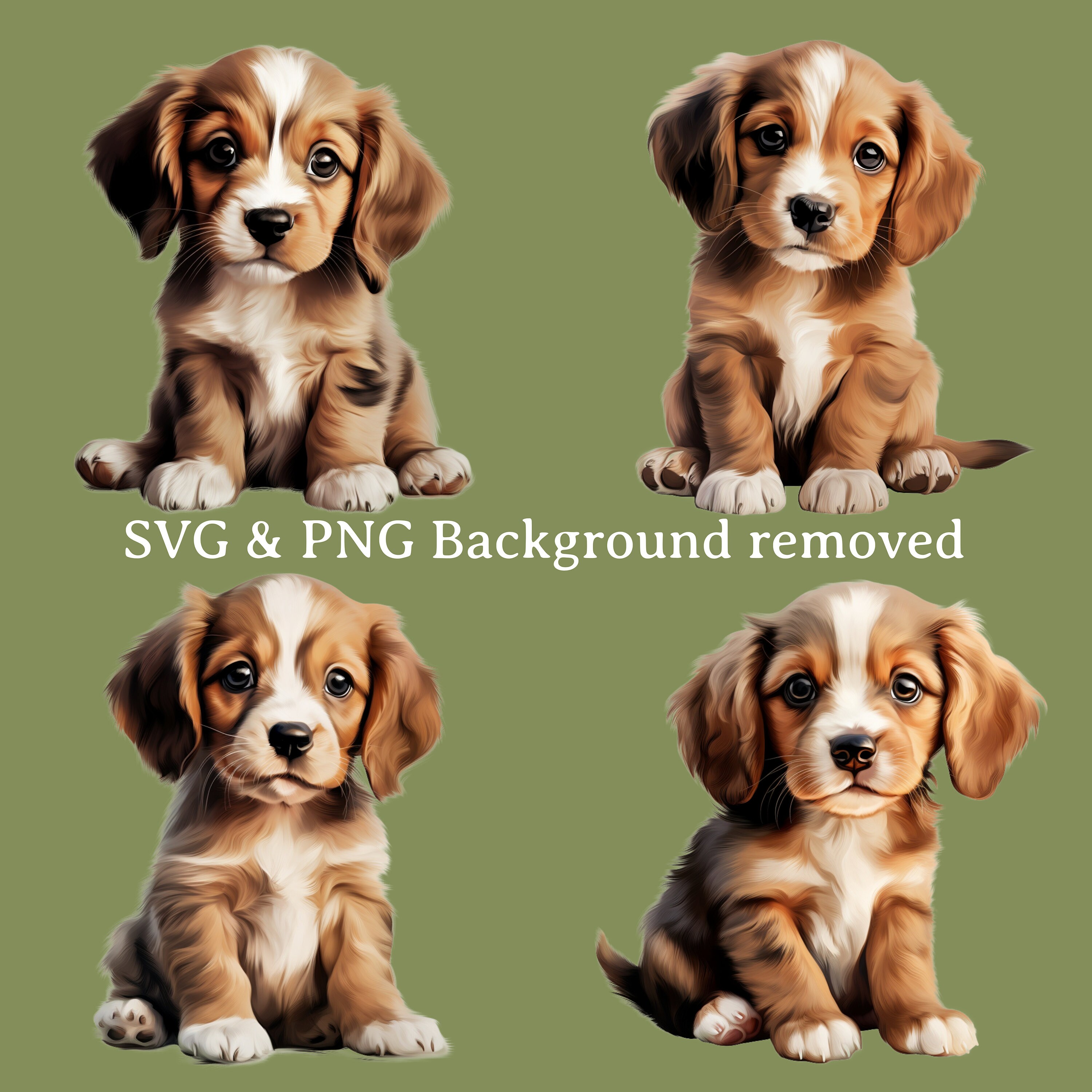 Digital Download Puppy Bundle 4 PNG and 4 SVG Digital Files for Cameo ...