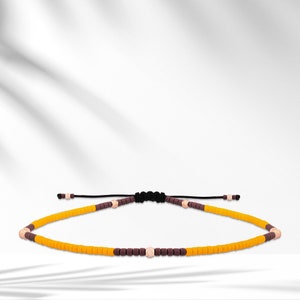14K Solid Gold Yellow Beaded Anklet