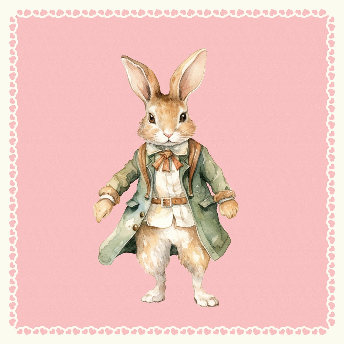 Bunny Family Clipart Printable Stickers Rabbits Vintage Etsy