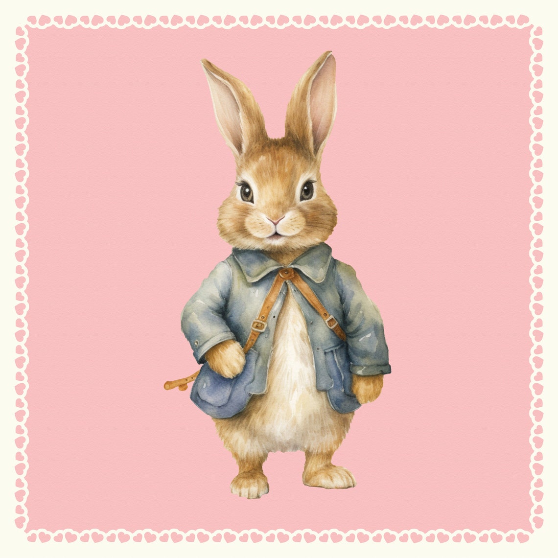 Bunny Family Clipart Printable Stickers Rabbits Vintage Etsy