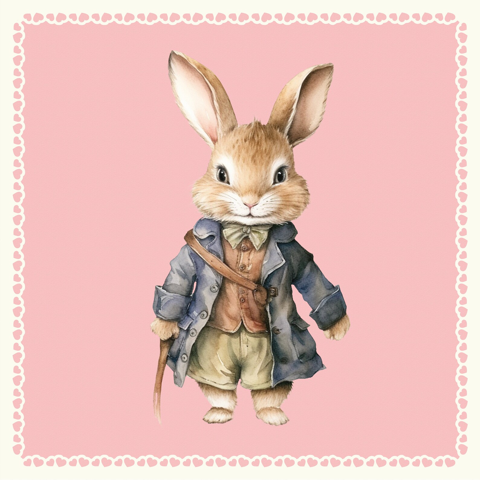 Bunny Family Clipart Printable Stickers Rabbits Vintage Etsy